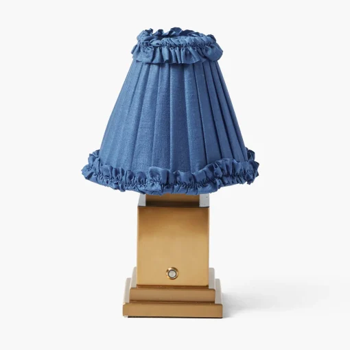 Mrs. Alice Blue Frilled Silk Lampshade (18cm)< Lampshades