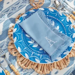 Mrs. Alice Blue Fringe Napkins (Set of 4)< Napkins | Mrs. Alice Monogram