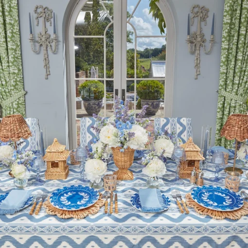 Mrs. Alice Blue Fringe Napkins (Set of 4)< Napkins | Mrs. Alice Monogram