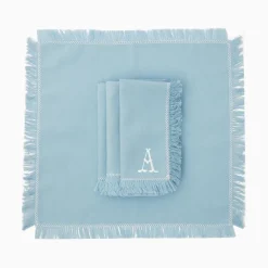 Mrs. Alice Blue Fringe Napkins (Set of 4)< Napkins | Mrs. Alice Monogram
