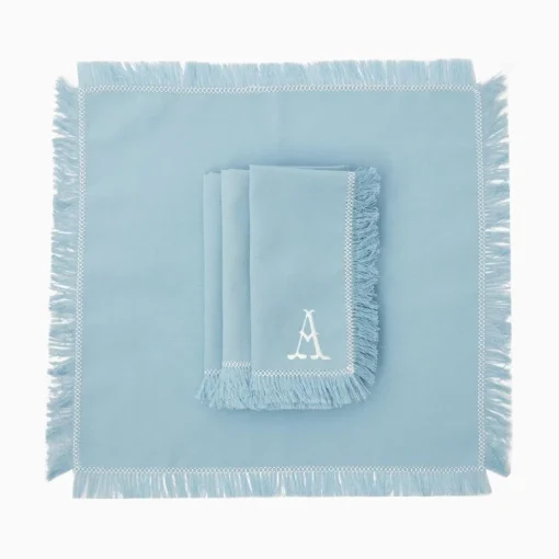 Mrs. Alice Blue Fringe Napkins (Set of 4)< Napkins | Mrs. Alice Monogram