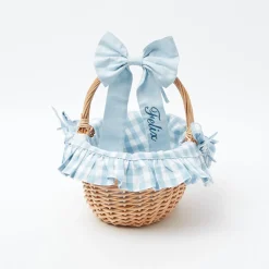 Mrs. Alice Blue Gingham Basket< Spring Decorations