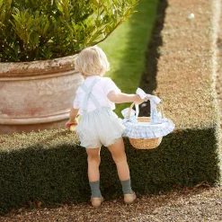 Mrs. Alice Blue Gingham Basket< Spring Decorations