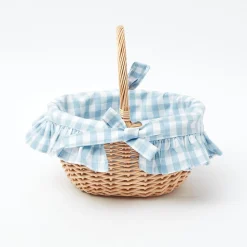 Mrs. Alice Blue Gingham Basket< Spring Decorations