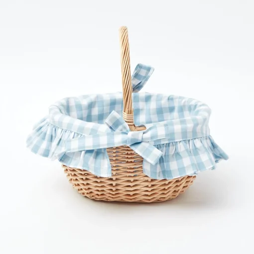 Mrs. Alice Blue Gingham Basket< Spring Decorations