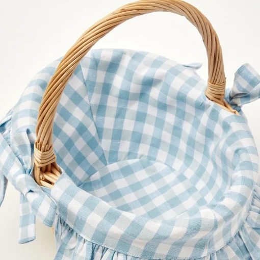 Mrs. Alice Blue Gingham Basket< Spring Decorations