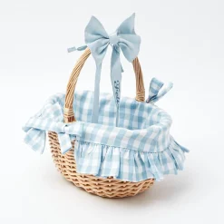 Mrs. Alice Blue Gingham Basket< Spring Decorations