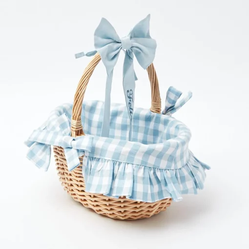 Mrs. Alice Blue Gingham Basket< Spring Decorations