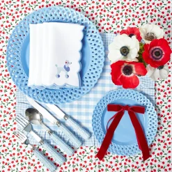 Mrs. Alice Blue Gingham Ruffle Placemats (Set of 4)< Placemats