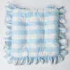 Mrs. Alice Blue Gingham Ruffle Seat Pad Cushion< Cushions