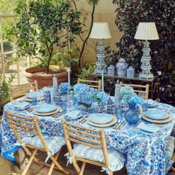 Mrs. Alice Blue Gingham Ruffle Seat Pad Cushion< Cushions