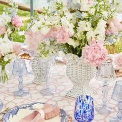 Mrs. Alice Blue Glass Lantern Tea Light Holder (Pair) - 18 cm< Summer Candleware | Candle Holders