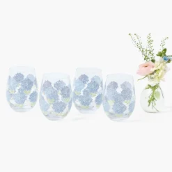 Mrs. Alice Blue Hydrangea Glasses (Set of 4)< Glasses
