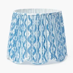 Mrs. Alice Blue Ikat Deep Scalloped Lampshade (40cm)< Lampshades