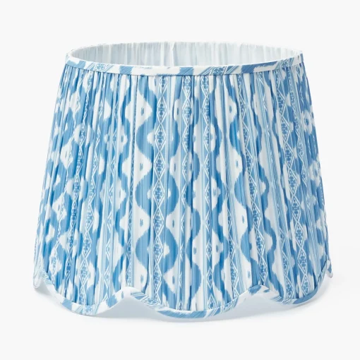 Mrs. Alice Blue Ikat Deep Scalloped Lampshade (40cm)< Lampshades
