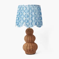 Mrs. Alice Blue Ikat Deep Scalloped Lampshade (40cm)< Lampshades