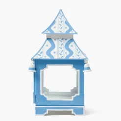 Mrs. Alice Blue Ikat Pagoda Lantern< Summer Candleware | Pagodas & Lanterns