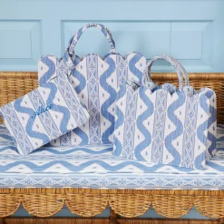 Mrs. Alice Blue Ikat Pochette< Mrs. Alice Tote Bags | Mrs. Alice Monogram