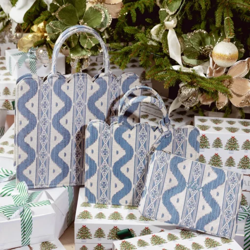 Mrs. Alice Blue Ikat Pochette< Mrs. Alice Tote Bags | Mrs. Alice Monogram