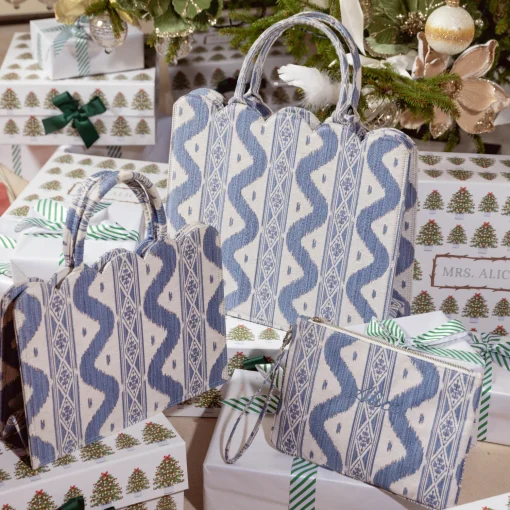 Mrs. Alice Blue Ikat Pochette< Mrs. Alice Tote Bags | Mrs. Alice Monogram
