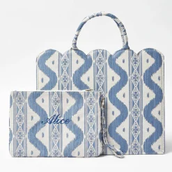 Mrs. Alice Blue Ikat Pochette< Mrs. Alice Tote Bags | Mrs. Alice Monogram