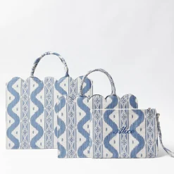Mrs. Alice Blue Ikat Pochette< Mrs. Alice Tote Bags | Mrs. Alice Monogram