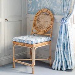 Mrs. Alice Blue Ikat Seat Pad Cushion< Cushions