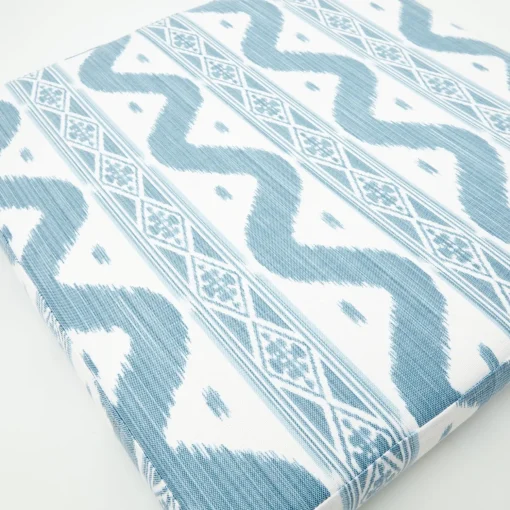 Mrs. Alice Blue Ikat Seat Pad Cushion< Cushions