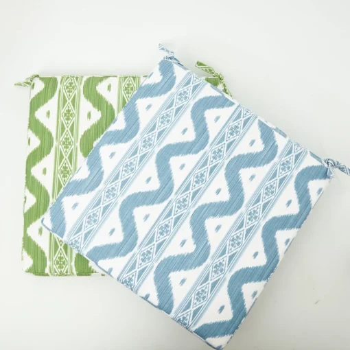 Mrs. Alice Blue Ikat Seat Pad Cushion< Cushions