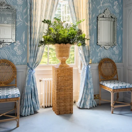 Mrs. Alice Blue Ikat Seat Pad Cushion< Cushions