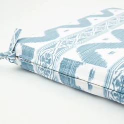 Mrs. Alice Blue Ikat Seat Pad Cushion< Cushions