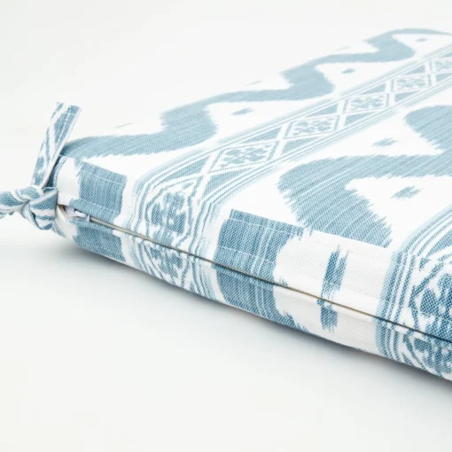 Mrs. Alice Blue Ikat Seat Pad Cushion< Cushions