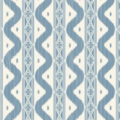 Mrs. Alice Blue Ikat Stripe Wallpaper< Serena Fresson Wallpapers