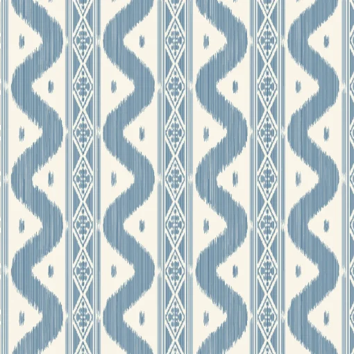 Mrs. Alice Blue Ikat Stripe Wallpaper< Serena Fresson Wallpapers