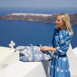 Mrs. Alice Blue Ikat Travel Bag< Mrs. Alice Tote Bags | Mrs. Alice Monogram