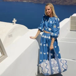 Mrs. Alice Blue Ikat Travel Bag< Mrs. Alice Tote Bags | Mrs. Alice Monogram