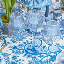 Mrs. Alice Blue Lantern Tealight Candleabra< Candle Holders | Pagodas & Lanterns