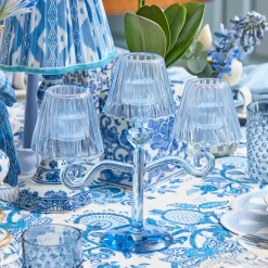 Mrs. Alice Blue Lantern Tealight Candleabra< Candle Holders | Pagodas & Lanterns