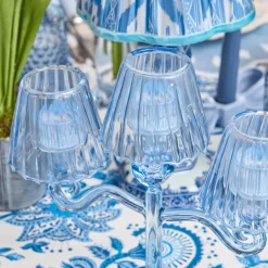 Mrs. Alice Blue Lantern Tealight Candleabra< Candle Holders | Pagodas & Lanterns