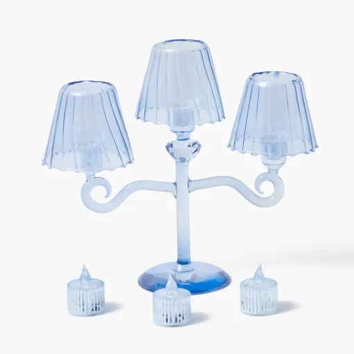 Mrs. Alice Blue Lantern Tealight Candleabra< Candle Holders | Pagodas & Lanterns