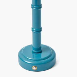 Mrs. Alice Blue Leonora Lacquer Rechargeable Lamp with Blue Ikat Shade (18cm)< Rechargeable Table Lamps
