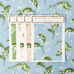Mrs. Alice Blue Lily of the Valley Fabric< Serena Fresson Fabrics