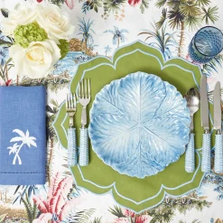 Mrs. Alice Blue Linen Palm Tree Napkins (Set of 4)< Summer Table Linen | Napkins