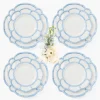 Mrs. Alice Blue Melamine Bamboo Dinner & Starter Plates (Set of 8)< Crockery Sets