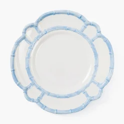 Mrs. Alice Blue Melamine Bamboo Dinner Plate (Set of 4)< Dinner Plates | Crockery Sets