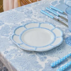 Mrs. Alice Blue Melamine Bamboo Dinner & Starter Plates (Set of 8)< Crockery Sets
