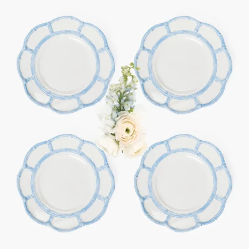 Mrs. Alice Blue Melamine Bamboo Starter Plates (Set of 4)< Starter Plates | Crockery Sets