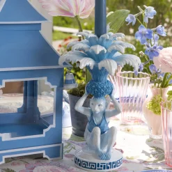 Mrs. Alice Blue Monkey Candle Holders (Pair)< Summer Candleware | Candle Holders
