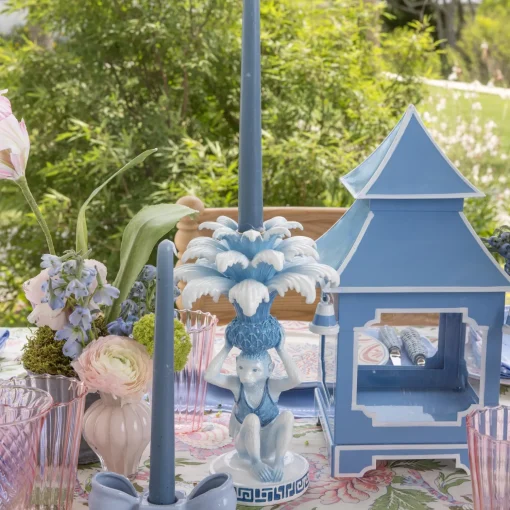 Mrs. Alice Blue Monkey Candle Holders (Pair)< Summer Candleware | Candle Holders