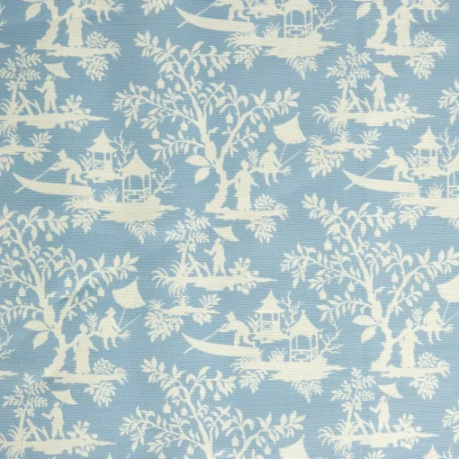 Mrs. Alice Blue Pagoda Garden Fabric< Serena Fresson Fabrics